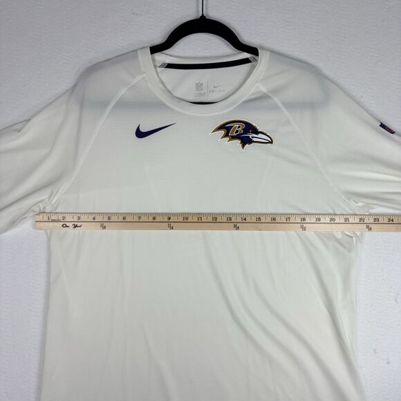 Nike Baltimore Ravens NFL On-Field Apparel Dri-FIT Shirt Mens XL White Training - Picture 8 of 13